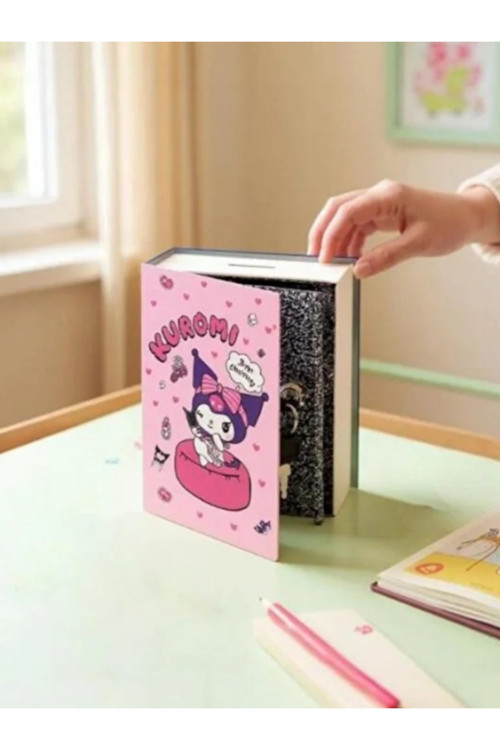 Kuromi & Hello Kitty Lisanslı Kitap Görünümlü Kilitlenebilir Gizli Kasa
