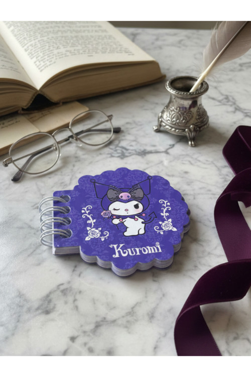 Hello Kitty & Kuromi Lisanslı Spiralli Özel Kesim Mini Bloknot