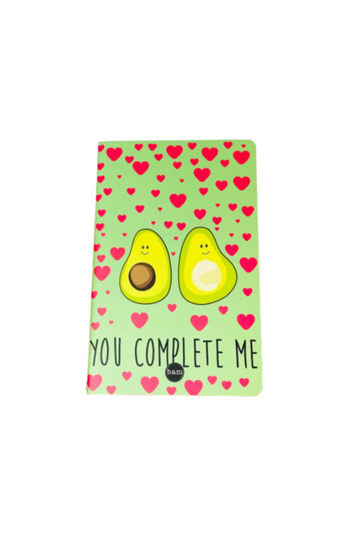 “You Complete Me” Mottolu Avakadolu Planner Planlayıcı Defter Zamansız Ajanda