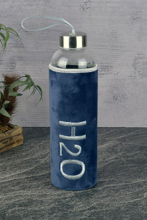 H2O Peluş Kılıflı Cam Matara 600 Ml.