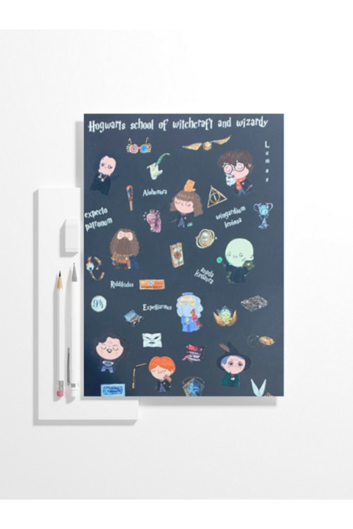 Harry Potter Hogwarts Temalı Çizgisiz Defter