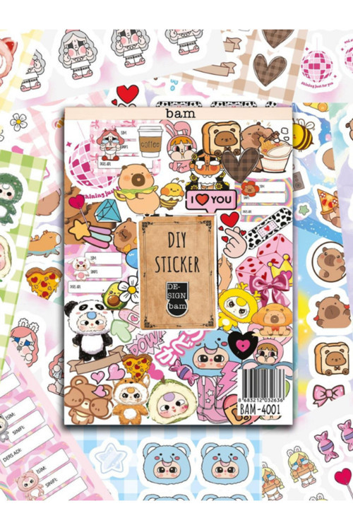 Cute Baby My Dıy Sticker Book 24X17 Cm 16 Sayfa Özel Tasarım Rengarenk Sticker Kitabı