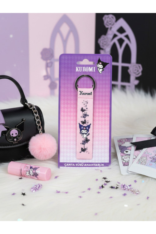 Kuromi Lisanslı Çanta Süsü Anahtarlık