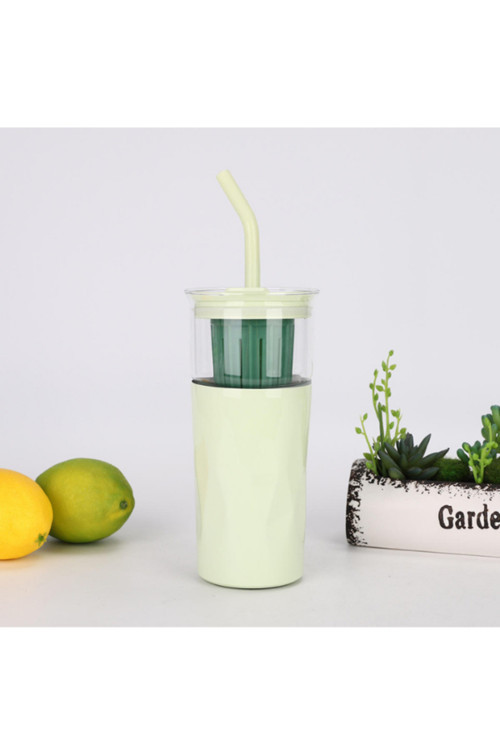 H2O 5'İ 1 Yerde Çelik Pipetli Cam Detox Kupa Temizleyici Hediyeli 650 Ml