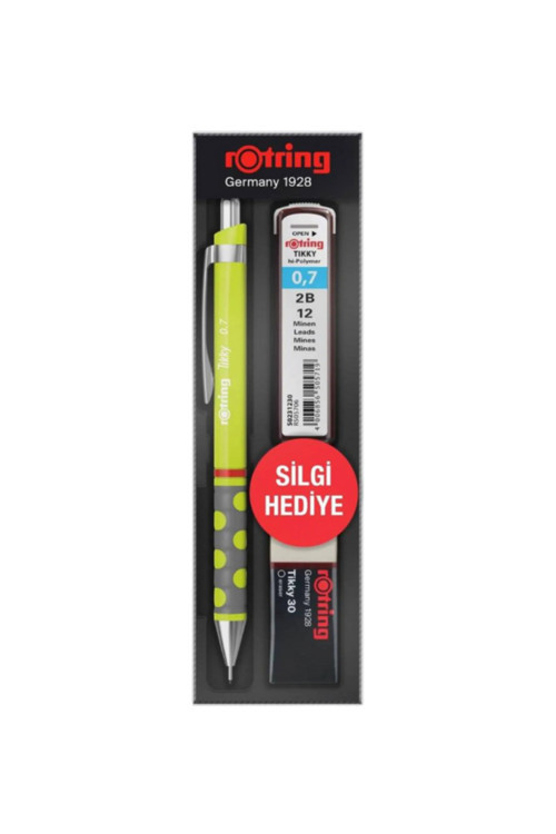 Tikky Versatil Limon Yeşili Uçlu Kalem 3 Lü Okul Seti Silgi Hediye