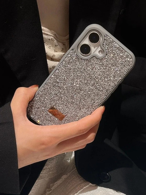 İphone 16 İle Uyumlu İnce Parlak Taşlı Premium Sw Telefon Kılıfı