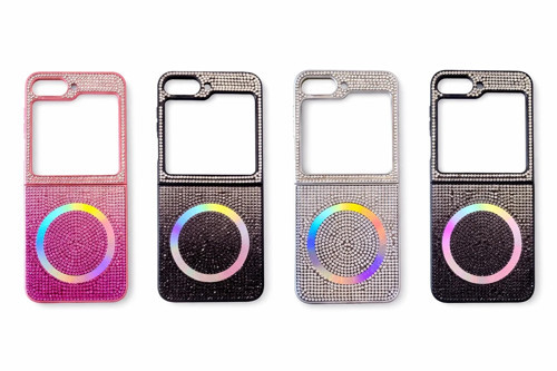 Samsung Z Flip 4 Kılıf Diamont Magsafe Hologramlı Telefon Kılıfı