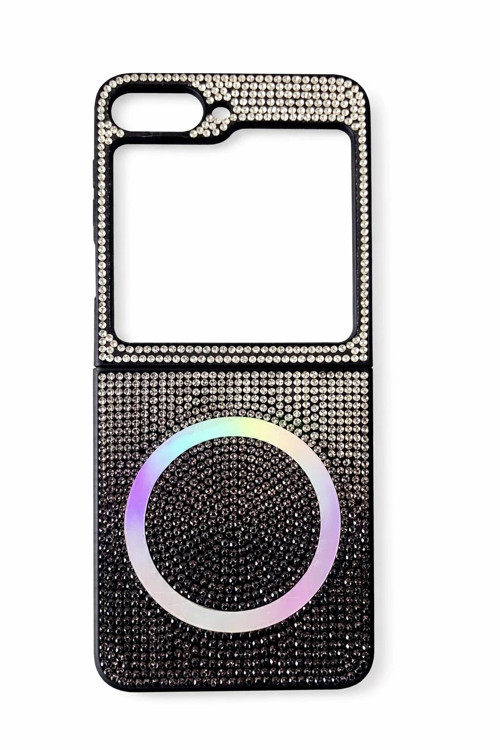 Samsung Z Flip 4 Kılıf Diamont Magsafe Hologramlı Telefon Kılıfı