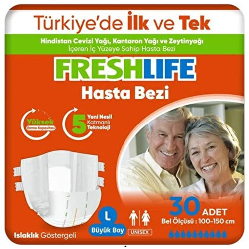 Belbantlı Large Büyük Boy Hasta Bezi 30 Adet 1x30 Paket L