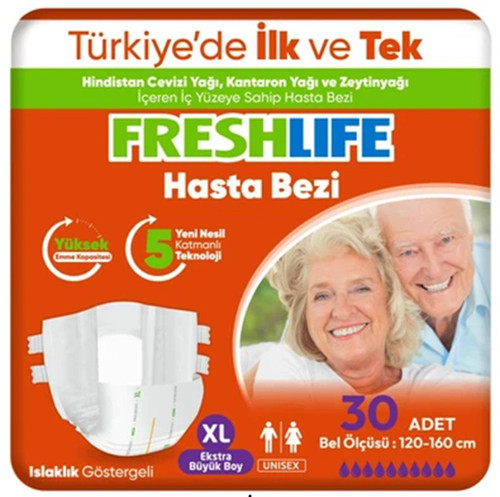 Belbantlı Xlarge Ekstra Büyük Boy Hasta Bezi 30 Adet 1x30 Paket XL