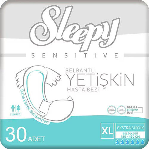 Sensitive Belbantlı Yetişkin Hasta Bezi Xlarge 30 Adet 1x30 Paket XL