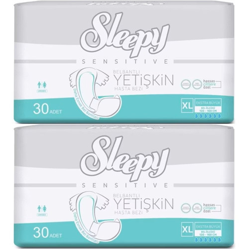 Sensitive Belbantlı Yetişkin Hasta Bezi Xlarge 60 Adet 2x30 Paket XL
