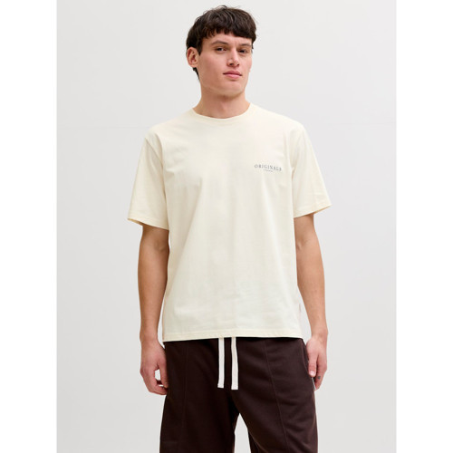 Jack & Jones Montauk Allover Print Erkek Krem Tişört (12292148-ANW)