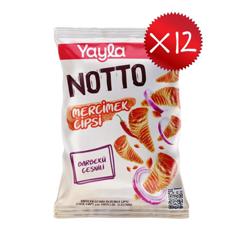 Notto Barbekü Çeşnili Mercimek Cipsi 55 g x12