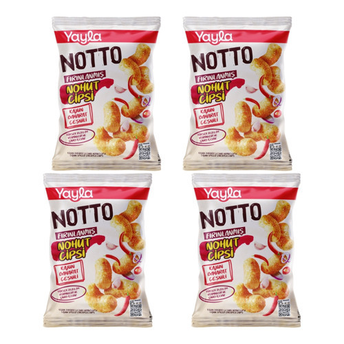Notto Kajun Baharat Çeşnili Nohut Cipsi 55 g x4