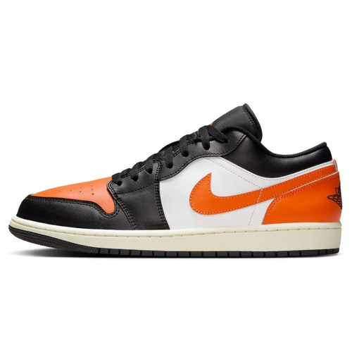 Air Jordan 1 Low Leather Sneaker Hakiki Deri Unisex Günlük Spor Ayakkabı Siyah-Turuncu