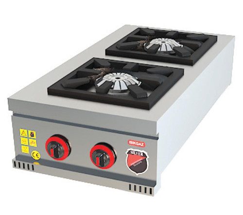 Silverinox Doğalgazlı Dikey Set Üstü Midi 2 Gözlü Ocak