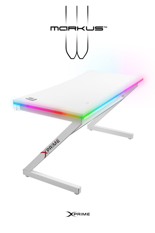 Xprime Markus Rgb Ledli Beyaz Pro Oyuncu Masası 114 Cm