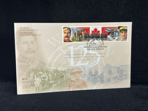 1998 Royal Canadian Mounted Police FDC Kanada Kraliyet Polisi Jandarması İlk Gün Zarfı Özel Gün Damgalı