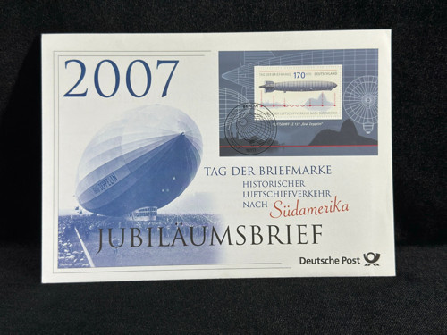 2007 Jübile Zeplin Özel Gün Damgalı İlk Gün Zarfı Graf Zeppelin Maksi Kart Pullu