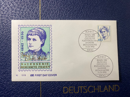 ALMANYA ÖZEL PULLU ve DAMGALI FDC DEVAMLI SERİ ÜNLÜ KADINDLAR 1991 BONN SERİ NO'LU