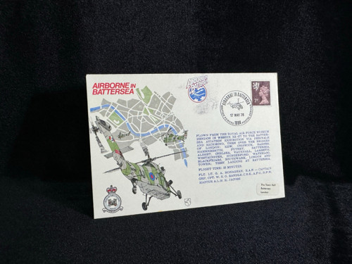 RAF İngiltere Kraliyet Hava Kuvvetleri Helikopter temalı İlk Gün Zarfı 1978 AİRBORNE İN BATTERSEA