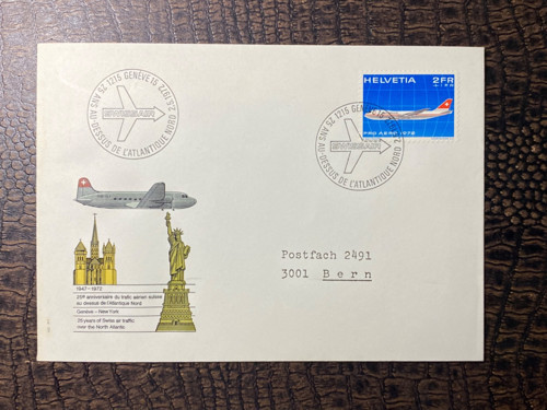 1972 İsvicre Hava Yollarının SWİSS AİR Kuzey Atlantic Uçuşlarının 25. Yıl Dönümü Geneve - NEW YORK KENNEDY İNT. Airport
