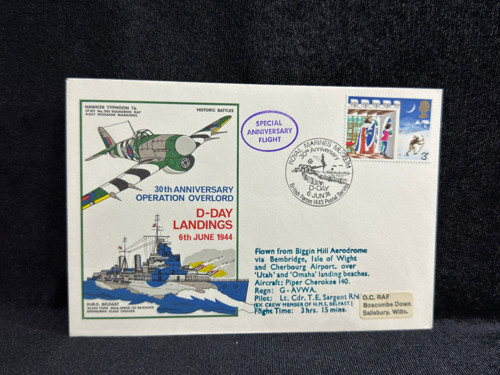 1974 İngiltere Kraliyet Hava Kuvvetleri ROYAL AİR FORCE RAF Operation Overlord D-Day Landings FDC İlk Gün Zarfı
