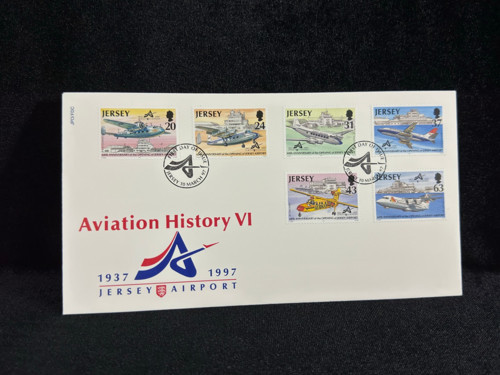 1997 Jersey Havacılık Temalı İlk Gün Zarfı Jersey Aviation History VI FDC