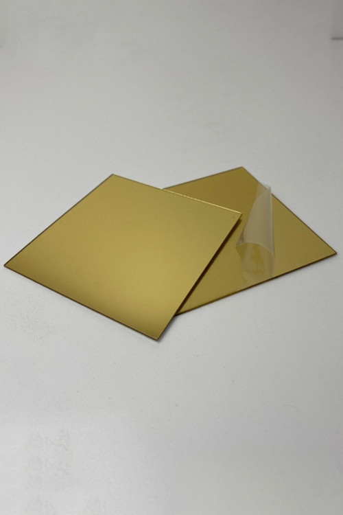 Dekoratif Kare Pleksi Ayna Altın-gold