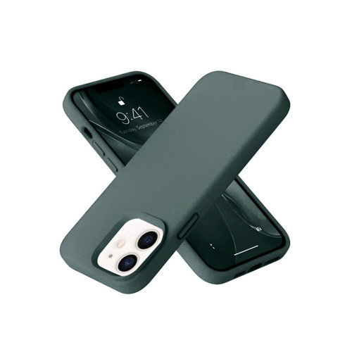 İphone 12 Kılıf Nano İçi Kadife - Koyu Yeşil