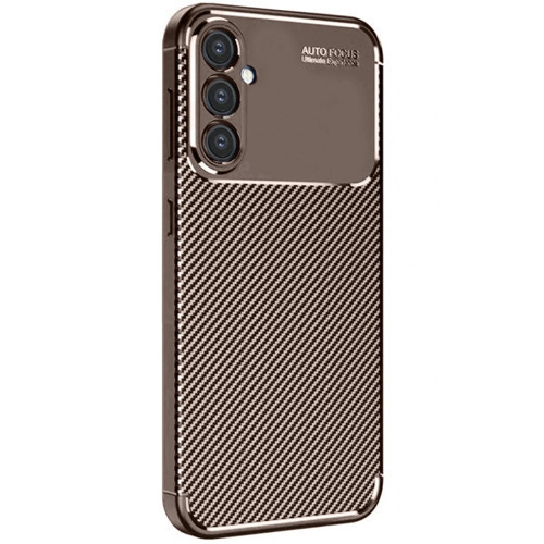 Galaxy S24 Fe Kılıf Auto Fus Karbon Kapak - Kahverengi