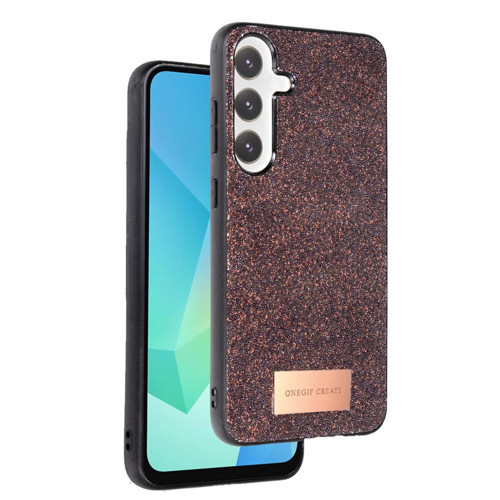 Onegif Galaxy A36 Bright Simli Kapak - Derin Mor