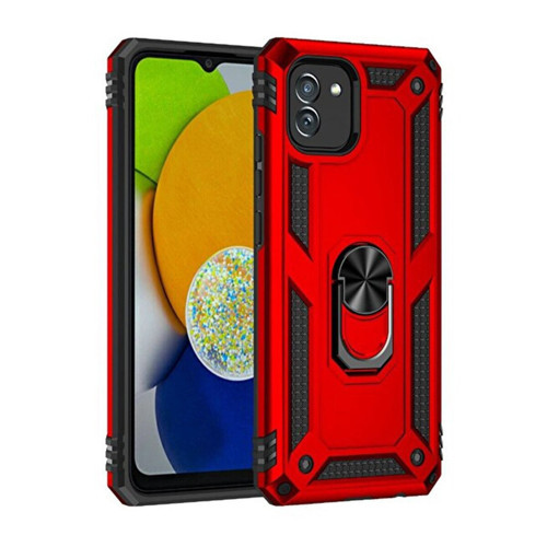 Galaxy A03 Kılıf Sofya Yüzüklü Kapak - Kırmızı