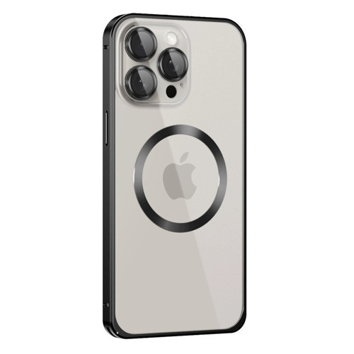 İphone 15 Kılıf Metal Bumper Magneticsafe Kapak - Siyah