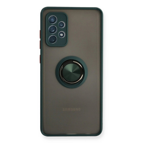 Galaxy A72 Kılıf Montreal Yüzüklü Kapak - Yeşil