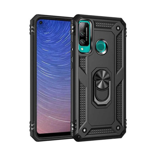 P40 Lite E Kılıf Sofya Yüzüklü Kapak - Siyah