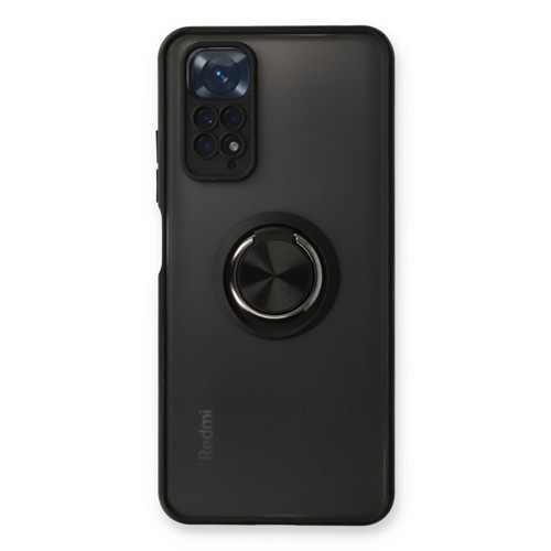 Note 11 Kılıf Montreal Yüzüklü Kapak - Siyah