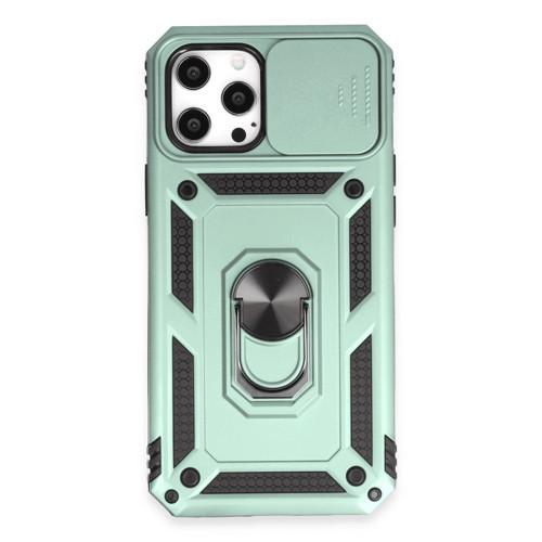 İphone 12 Kılıf Pars Lens Yüzüklü - Yeşil