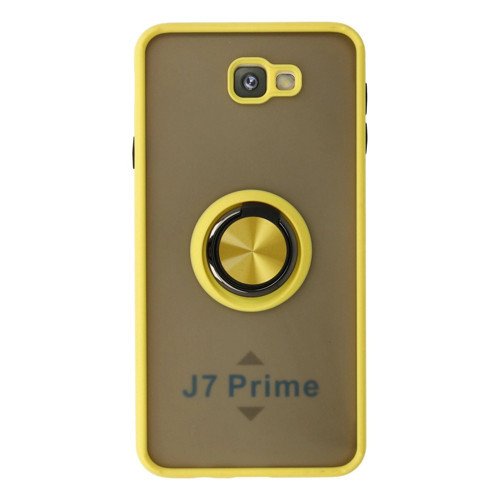 Galaxy J7 Prime Kılıf Montreal Yüzüklü Kapak - Sarı