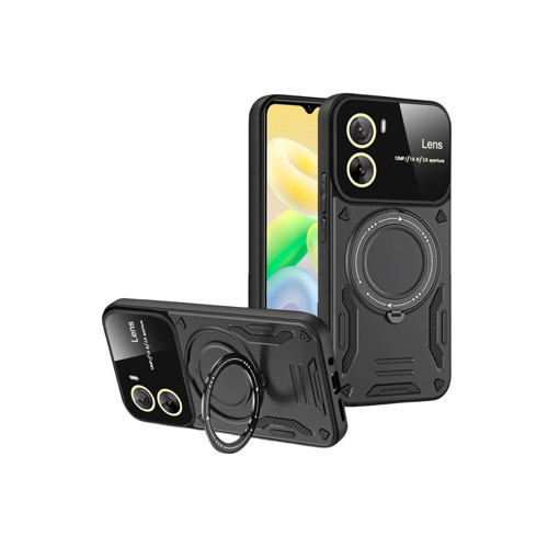 Y16 Kılıf Joy Lens Standlı Kapak - Siyah