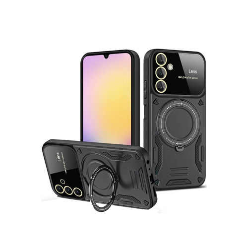 Galaxy S25 Kılıf Joy Lens Standlı Kapak - Siyah