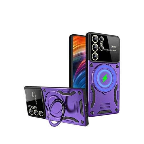 Galaxy S24 Kılıf Joy Lens Standlı Kapak - Mor
