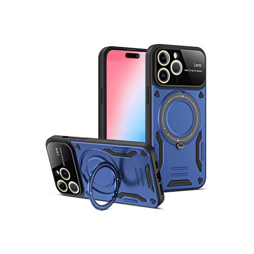 İphone 16 Kılıf Joy Lens Standlı Kapak - Lacivert