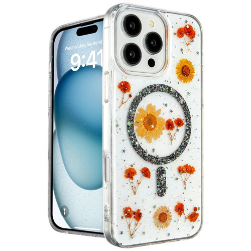 İphone 16 Kılıf Daisy Simli Magsafe Kapak - Siyah