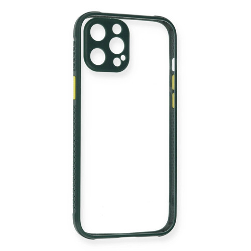 İphone 12 Kılıf Miami Şeffaf - Koyu Yeşil