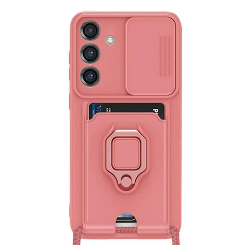 Galaxy S25 Kılıf Zuma Kartvizitli Yüzüklü - Pembe