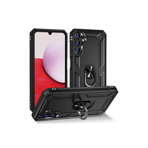 Galaxy A04S Kılıf Sofya Yüzüklü Kapak - Siyah