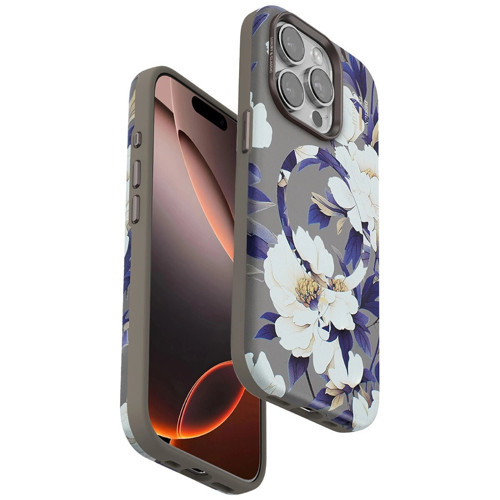 Onegif İphone 14 Flower Series Magsafe Kapak - Gri