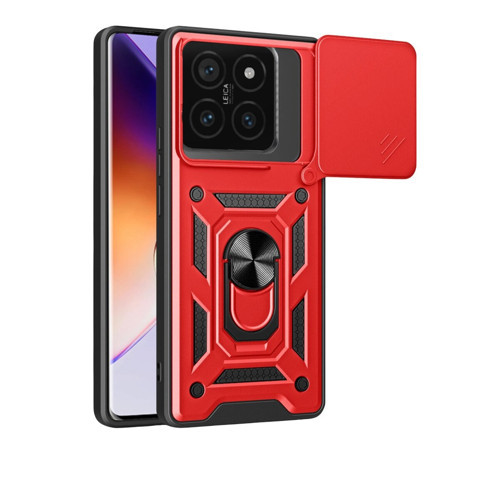 Mi 14T Kılıf Pars Lens Yüzüklü - Kırmızı